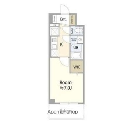 エスリード金山ル・グラン[1K/25.83m2]の間取図