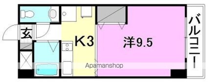 グリチネ・ウノ[1K/27.54m2]の間取図