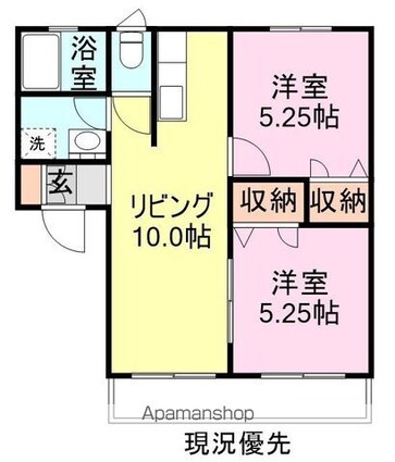 ミストラル[2LDK/46.37m2]の間取図