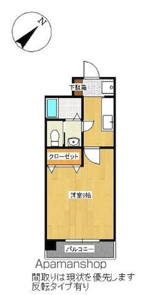 ヒルズ・イッセイ[1K/28m2]の間取図