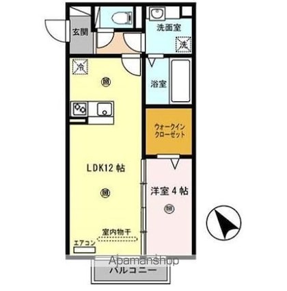 フィオーレ野崎Ⅱ[1LDK/41.95m2]の間取図