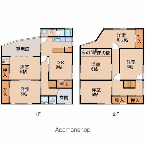 海南市黒江の戸建ての間取り