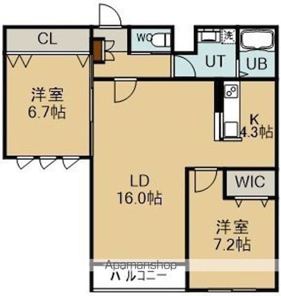 クレールマンション人見[2LDK/76.35m2]の間取図