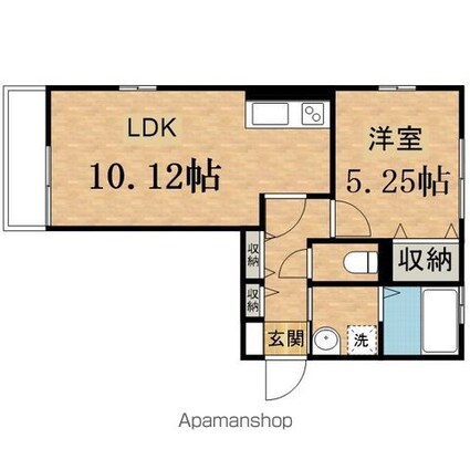 ルミナスゆぎ[1LDK/39.33m2]の間取図