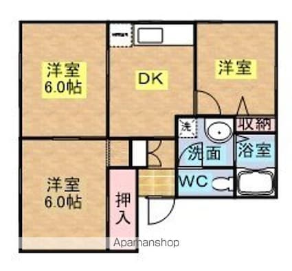 メゾン・ド・エスポワールＢ[3DK/50.78m2]の間取図