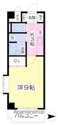 フォレスト中央[1K/30.26m2]の間取図