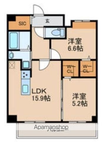 【福岡市博多区美野島のマンションの間取り】