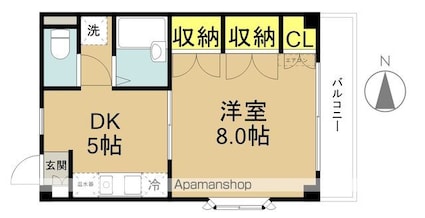 第２コーポＲＡＮ[1DK/29m2]の間取図