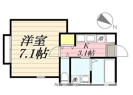 アフェット検見川７[1K/24.17m2]の間取図