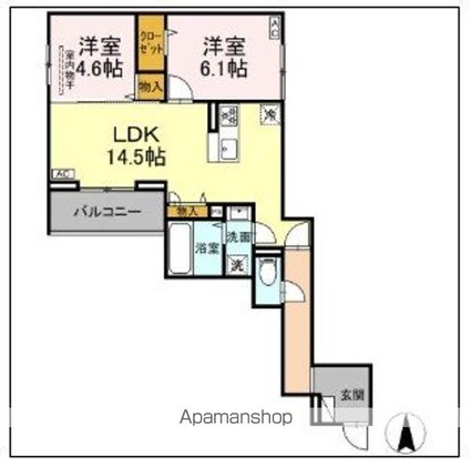 Ｗｉｔｈ　Ｇｒａｃｅ　Ｈｅａｖｅｎ[2LDK/59.83m2]の間取図