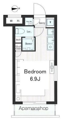 ソサエティ新中野[1R/16.68m2]の間取図