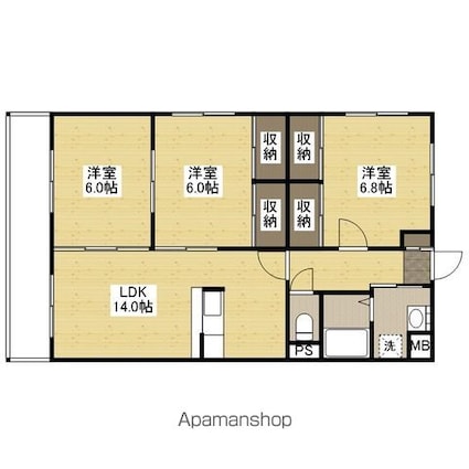 ユーミー東原[3LDK/71.7m2]の間取図