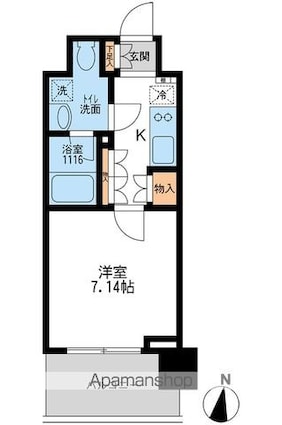 アーデン清澄白河[1K/24.4m2]の間取図