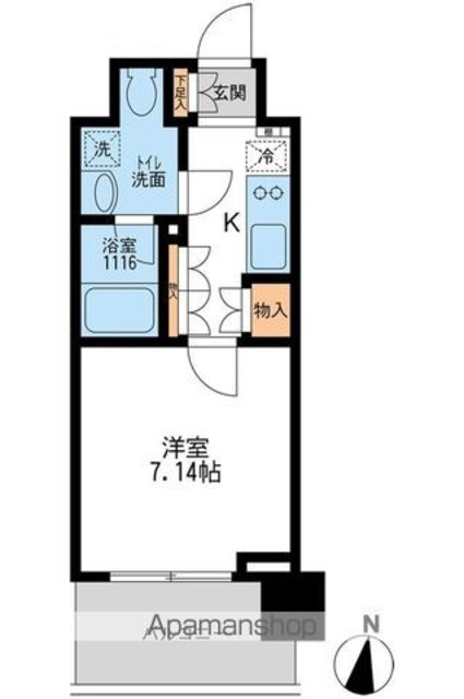 アーデン清澄白河[1K/24.4m2]の間取図