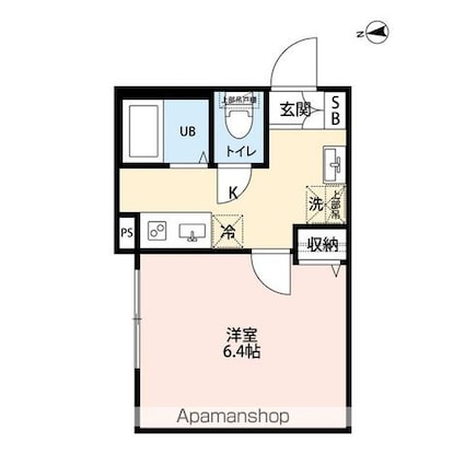 エクセラン松戸Ⅱ[1K/21.35m2]の間取図