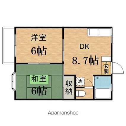 セレクト南大沢[2DK/39.74m2]の間取図