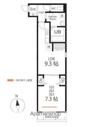 ハーミットクラブハウス　トゥギャザー本郷台の間取り