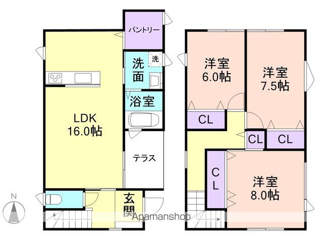 【和歌山市津秦の戸建ての間取り】