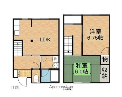 タウンハウスＦＵＪＩ[3DK/58.38m2]の間取図