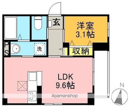 東京都世田谷区松原１丁目[1LDK/30.95m2]の間取図