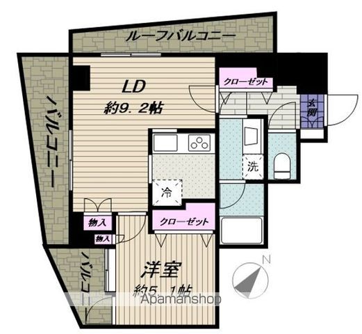 【中野区中央のマンションの間取り】