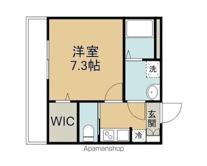 キャメル川越都Ｂ[1K/25.77m2]の間取図