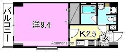 メルシーコート湊町[1K/30.4m2]の間取図