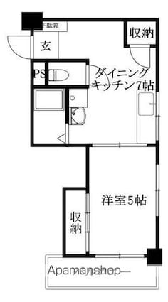 ハイツ立花[1DK/25.93m2]の間取図