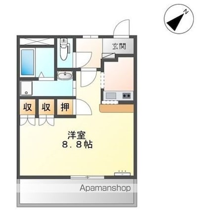 サンレークパイン[1K/30m2]の間取図