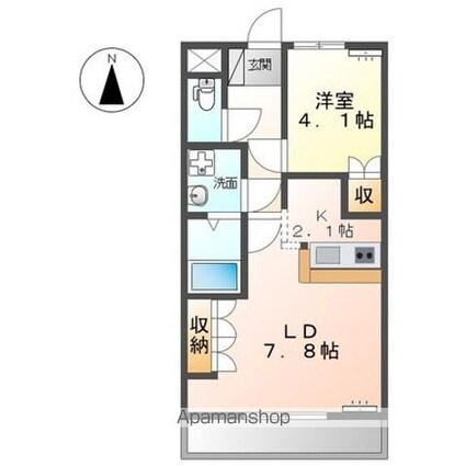 ルミナス・ウッド[1LDK/36m2]の間取図