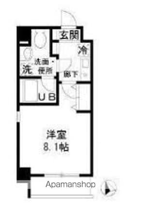 自由が丘カントリー倶楽部[1K/25.31m2]の間取図