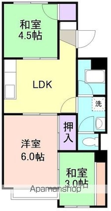 メゾンクルール[3DK/43m2]の間取図