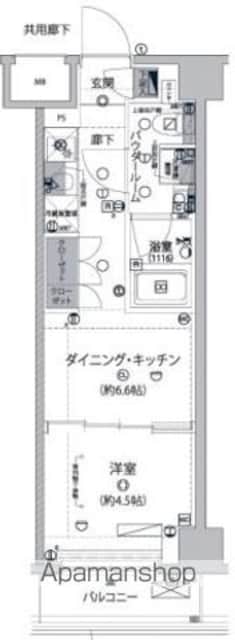 セジョリ東向島[1DK/26.68m2]の間取図