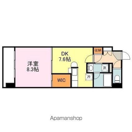 広島県福山市春日町１丁目[1DK/38.66m2]の間取図
