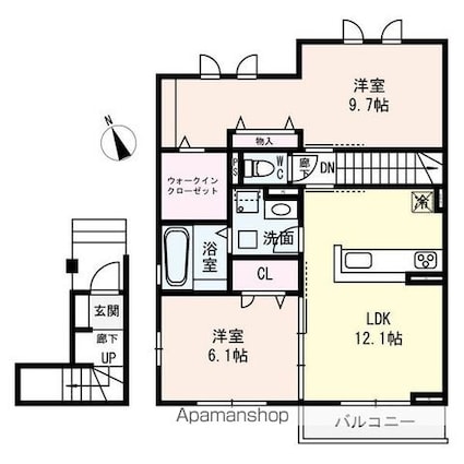 ｍｉｍｏｓａ　ｓｅｔａ[2LDK/62.98m2]の間取図