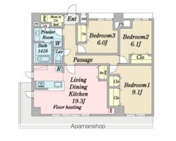 【柏市小青田のマンションの間取り】