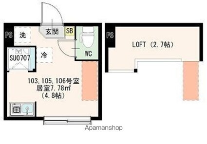 アカリテラス板橋本町[1R/11.47m2]の間取図