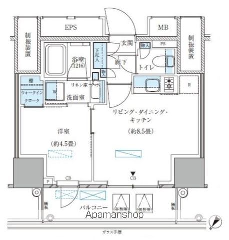 パークアクシス五反田スカイタワーの間取り写真