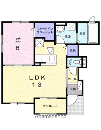 フラワーコート　Ａ[1LDK/50.42m2]の間取図