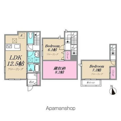 東京都杉並区下高井戸４丁目[2LDK/66.26m2]の間取図