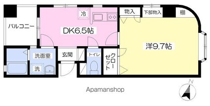 モンシャレー持田[1DK/37m2]の間取図