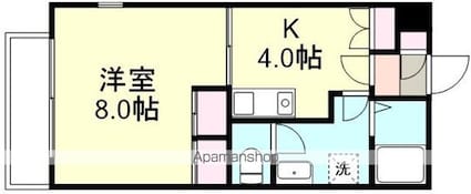 カーサ・ナリトモ中庄[1K/29.2m2]の間取図
