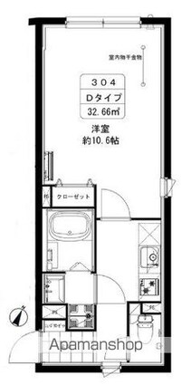 カーサブリランテ本駒込[1K/32.66m2]の間取図