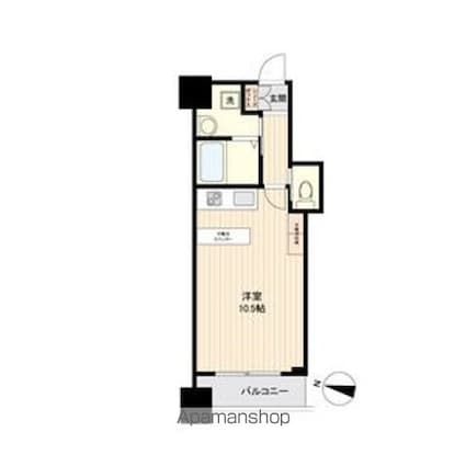 ＨＦ西公園レジデンス[1R/27.43m2]の間取図