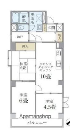 ニューハイツ中落合[3LDK/71.58m2]の間取図