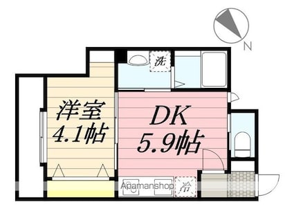 ＡＱＵＥ２４[1DK/25.19m2]の間取図