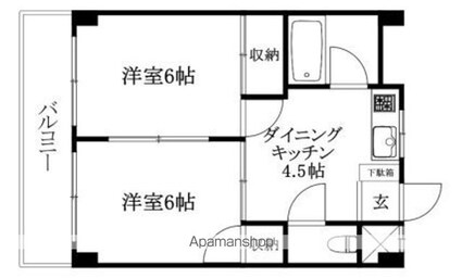 メゾン川吾[2K/36.45m2]の間取図