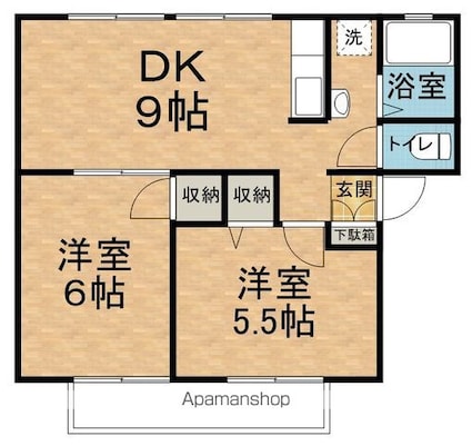 サンライフ西村[2DK/46.2m2]の間取図