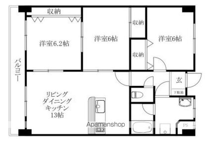 フォーレスト２１[3LDK/68.94m2]の間取図
