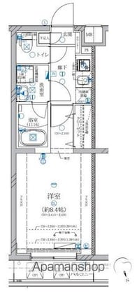 東京都中野区江原町１丁目[1K/25.56m2]の間取図